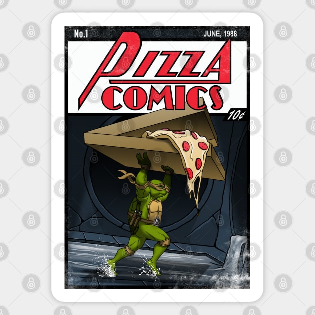 Pizza Comics - Featuring Michelangelo Sticker by Doomcandy